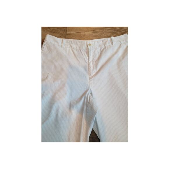 Ralph Lauren Pants Pinstripe Sz 14 Cotton Career White Black - Picture 4 of 13